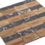 Black Marble and Wood Coaster Set - 3