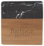 Black Marble and Wood Coaster Set - 4