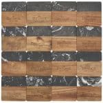 Black Marble and Wood Coaster Set - 7