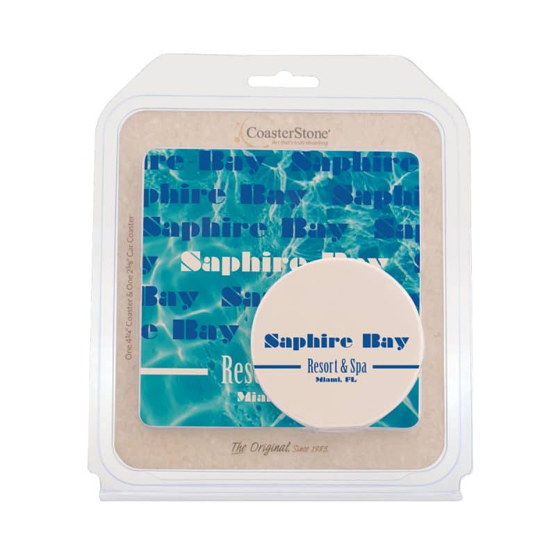 CoasterStone Absorbent Coaster/Car Coaster Combo Pack - Square