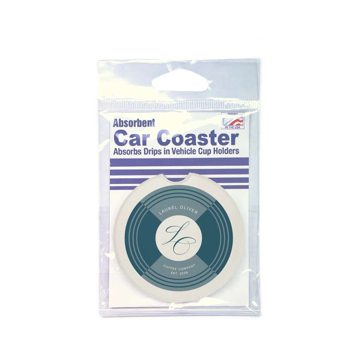 CoasterStone Sottobicchieri In Pietra Assorbente Con Chiave Greca - Set Da 4, Retro In Sughero, 10,8 Cm
