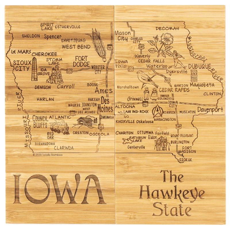 Iowa Puzzle Coaster Set - 2