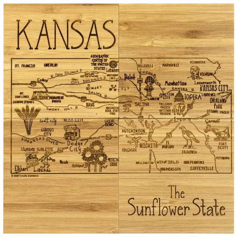Kansas Puzzle Coaster Set - 3