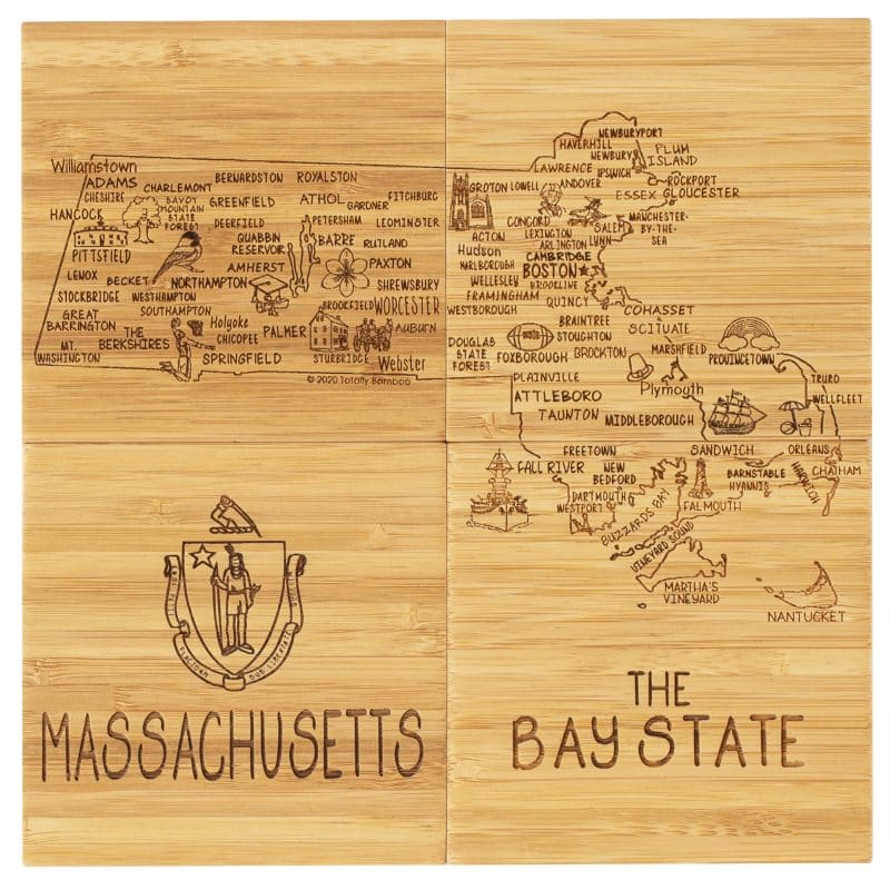 Massachusetts Puzzle Coaster Set - 1