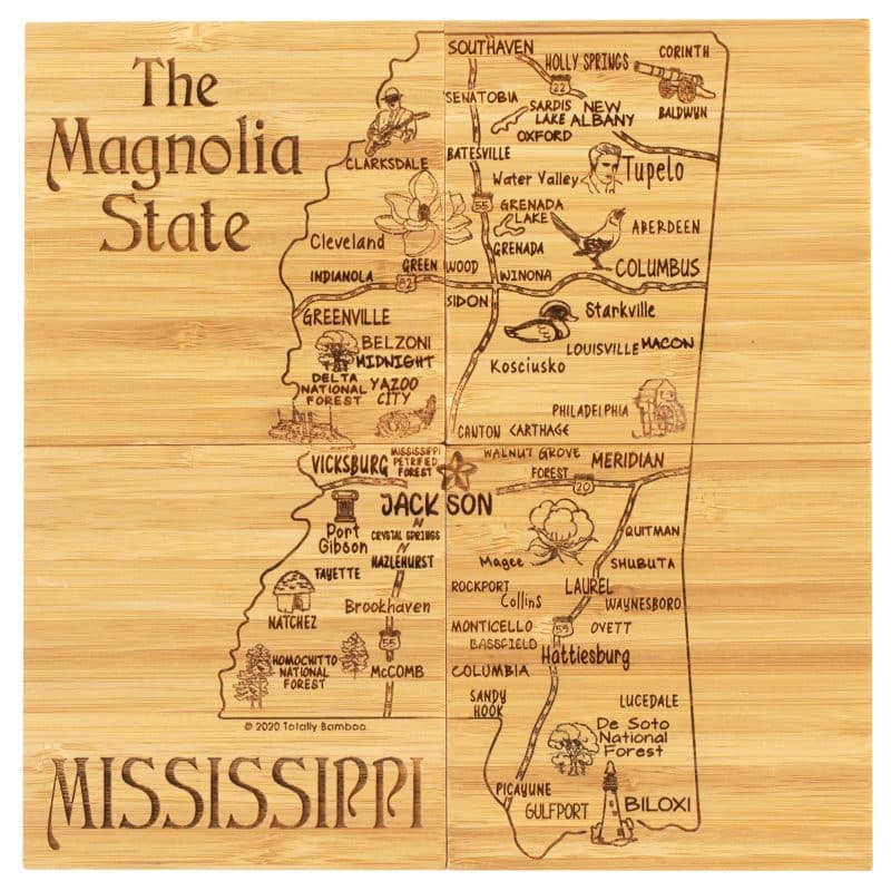 Mississippi Puzzle Coaster Set - 3