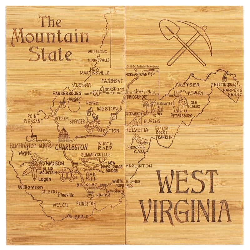 West Virginia Puzzle Coaster Set - 1