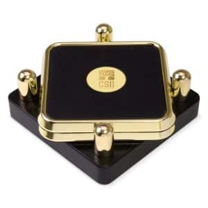 Set of Two Square Coasters Gold
