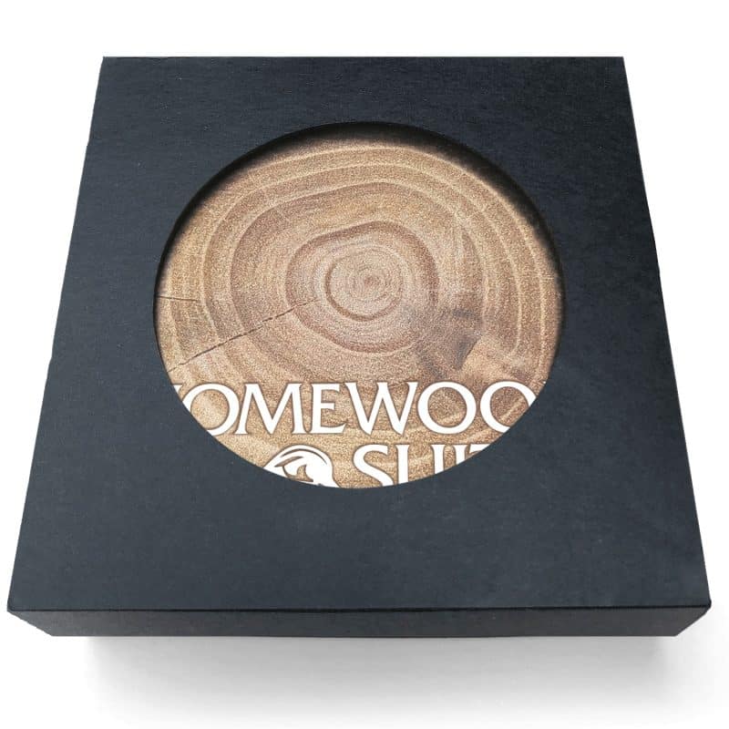Absorbent Stone Coaster w/Upscale Digital Bkgnds | Square | 4" x 4" | Set of 1 | Black Box - 4