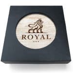 Absorbent Stone Coaster w/Upscale Digital Bkgnds | Square | 4" x 4" | Set of 1 | Black Box - 6