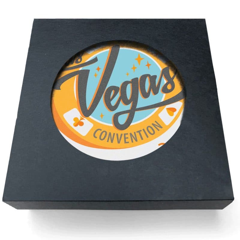 Absorbent Stone Coasters | Square | 4" x 4" | Set of 2 | Black Box