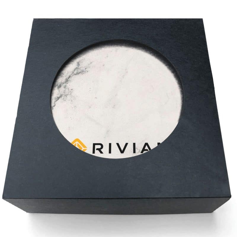 Absorbent Stone Coasters w/Upscale Digital Bkgnds | Round | 4" dia. | Gift Set of 4 | Black Box - 1
