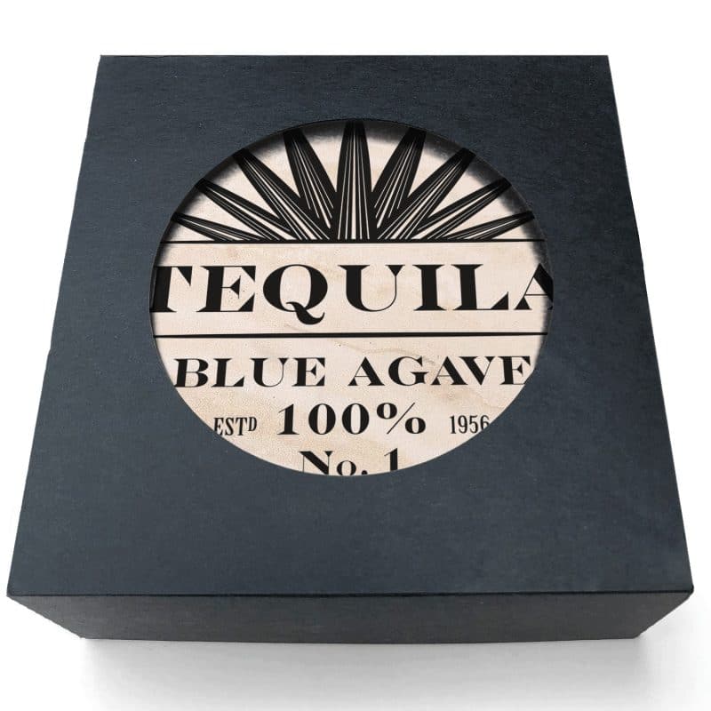 Absorbent Stone Coasters w/Upscale Digital Bkgnds | Round | 4" dia. | Gift Set of 4 | Black Box - 2