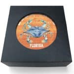 Absorbent Stone Coasters w/Upscale Digital Bkgnds | Round | 4" dia. | Gift Set of 4 | Black Box - 3