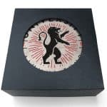 Absorbent Stone Coasters w/Upscale Digital Bkgnds | Round | 4" dia. | Gift Set of 4 | Black Box - 4