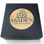 Absorbent Stone Coasters w/Upscale Digital Bkgnds | Round | 4" dia. | Gift Set of 4 | Black Box - 5