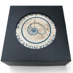 Absorbent Stone Coasters w/Upscale Digital Bkgnds | Round | 4" dia. | Gift Set of 4 | Black Box - 7