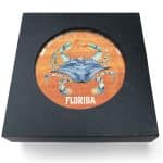 Absorbent Stone Coasters w/Upscale Digital Bkgnds | Round | 4" dia. | Set of 1 | Black Box - 3