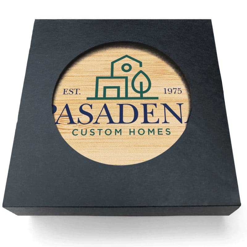 Absorbent Stone Coasters w/Upscale Digital Bkgnds | Round | 4" dia. | Set of 1 | Black Box - 7