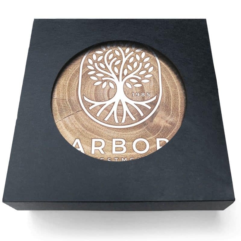 Absorbent Stone Coasters w/Upscale Digital Bkgnds | Round | 4" dia. | Set of 1 | Black Box - 9