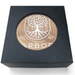 Absorbent Stone Coasters w/Upscale Digital Bkgnds | Round | 4" dia. | Set of 4 | Black Box