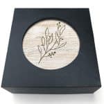 Absorbent Stone Coasters w/Upscale Digital Bkgnds | Round | 4" dia. | Set of 4 | Black Box - 2