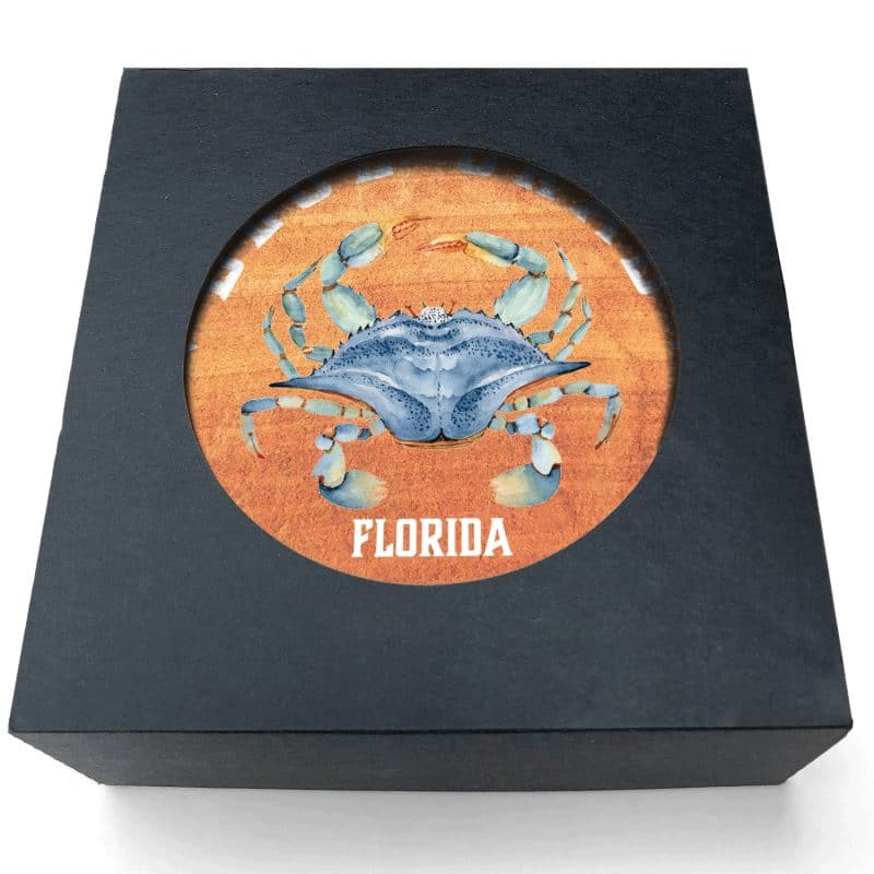Absorbent Stone Coasters w/Upscale Digital Bkgnds | Round | 4" dia. | Set of 4 | Black Box - 5
