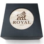 Absorbent Stone Coasters w/Upscale Digital Bkgnds | Square | 4" x 4" | Set of 4 | Black Box - 2