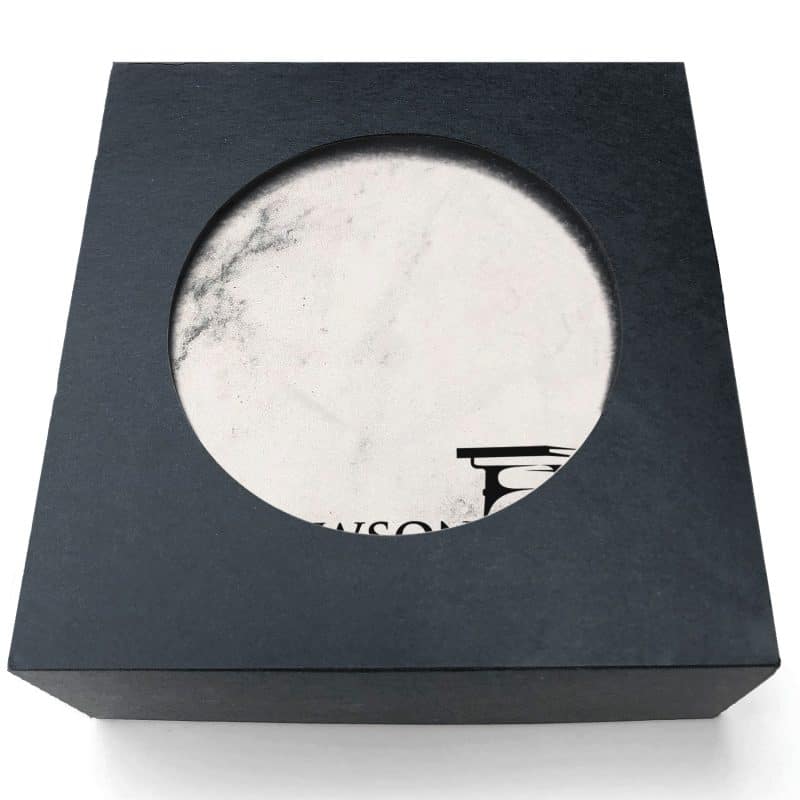 Absorbent Stone Coasters w/Upscale Digital Bkgnds | Square | 4" x 4" | Set of 4 | Black Box - 3