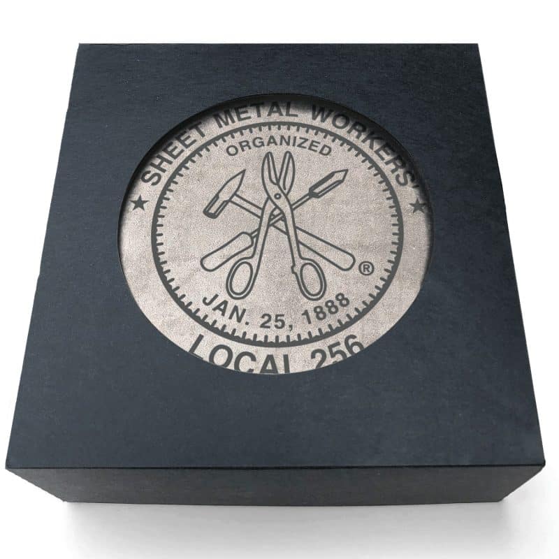 Absorbent Stone Coasters w/Upscale Digital Bkgnds | Square | 4" x 4" | Set of 4 | Black Box - 6