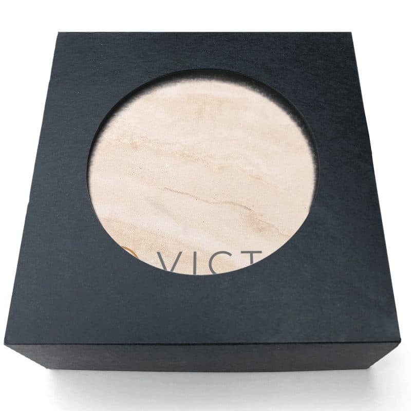 Absorbent Stone Coasters w/Upscale Digital Bkgnds | Square | 4" x 4" | Set of 4 | Natural Kraft Box - 3