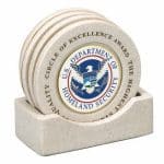 3-3/8" Cast Stone Coasters w/Plain Centers