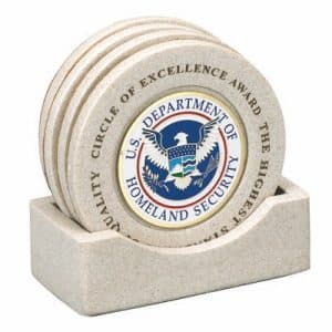 3-3/8" Cast Stone Coasters w/Plain Centers