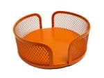 Orange Mesh Metal Coaster Holder