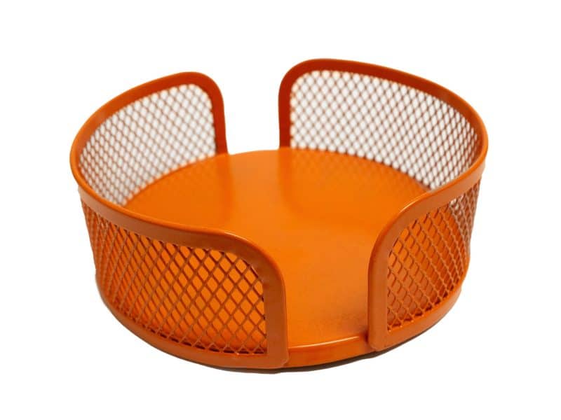 Orange Mesh Metal Coaster Holder
