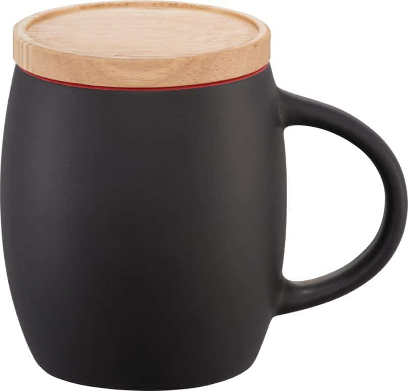 Hearth Ceramic Mug with Wood Lid/Coaster 15oz - 9