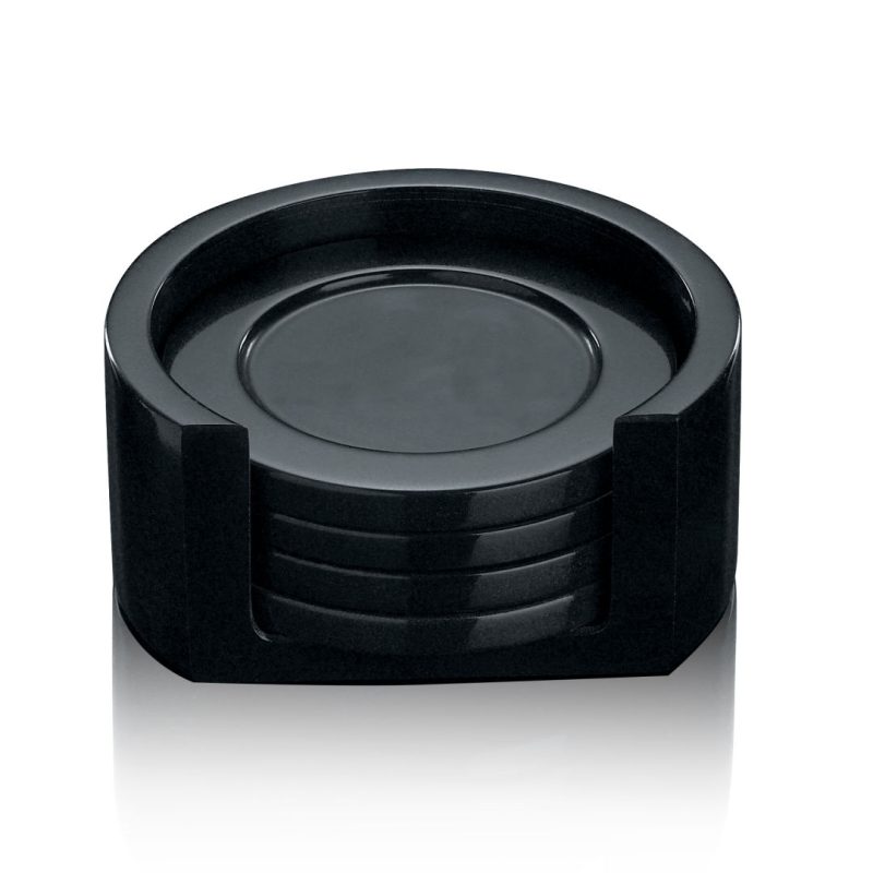 Black Marble Coaster Set - 2