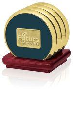 JAFFA® Four Coasters with Solid Cherry Stand - 4