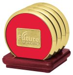 JAFFA® Four Coasters with Solid Cherry Stand - 5