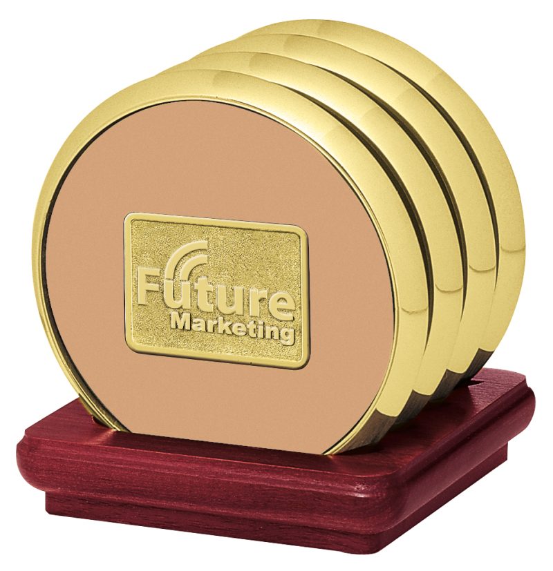 JAFFA® Four Coasters with Solid Cherry Stand - 7