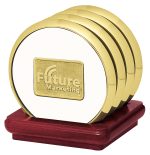 JAFFA® Four Coasters with Solid Cherry Stand - 8