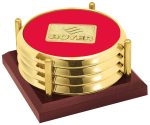 JAFFA® Four Coasters with Solid Cherry Tray - 6