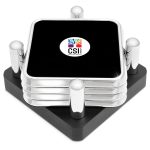 Four Square Coaster Set Silver