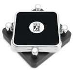 Set of Two Square Coasters Silver - 1