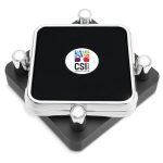 Set of Two Square Coasters Silver