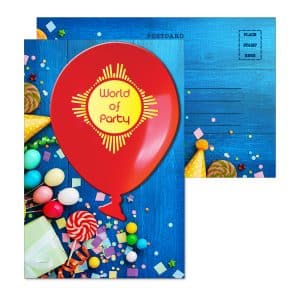 Post Card w/Full Color Balloon Coaster