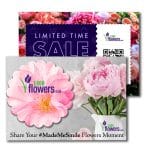Post Card with Full Color Flower Coaster