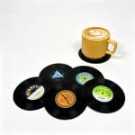 Standard Round Retro Vinyl Shaped Plastic Coasters