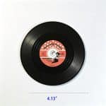Standard Round Retro Vinyl Shaped Plastic Coasters - 2