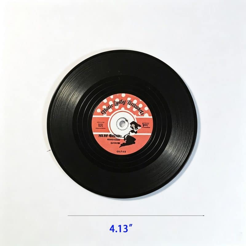 Standard Round Retro Vinyl Shaped Plastic Coasters - 2