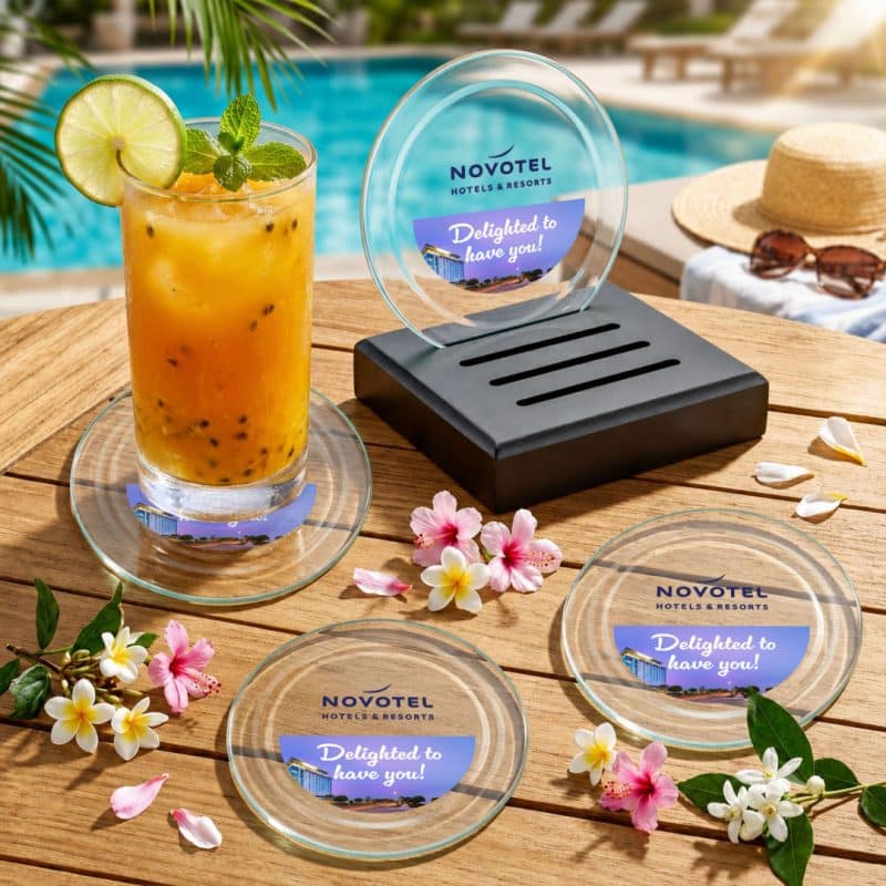 Midland VividPrint? Coasters - Set of 4 on Black Base - 2